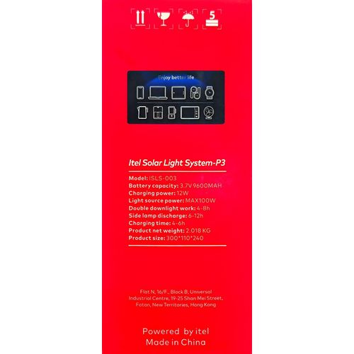 itel Solar Light System With FM, Music & 3pcs Bright Bulbs ISLS-003 - image 2