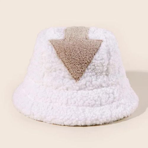 Generic Women Appa Bucket Hat Lamb Wool Hat Winter Warm Fishing Caps Faux  Fur Arrow Symbol Printed Bucket Hat For Men Tide Flat Top Hats
