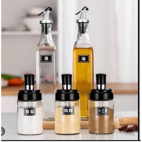 Generic 5 In 1 Oil Bottle And Spice Jar
