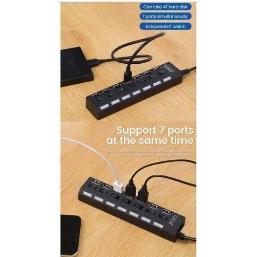 product_image_name-Generic-7 Port USB 2.0 High Speed Hub Powered Splitter ON/OFF Switch Power Adapter-2
