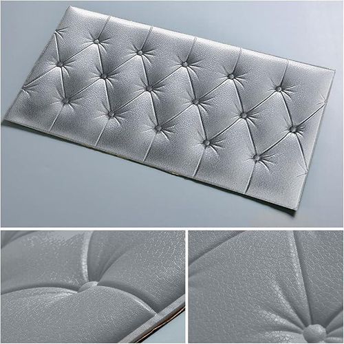 product_image_name-Generic-5pcs Grey + 5pcs white Anti-collision wall stickers for soft bedside decoration, creative soft headboard decoration, thickened and impact-resistant, can be cut -7