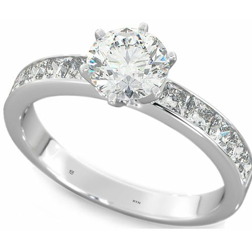 Fashion U.S Splendid Diamond Sterling Silver Ladies Engagement Ring 002 ...