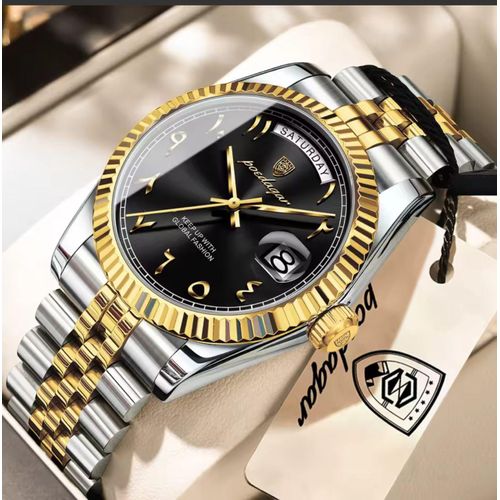 POEDAGAR Business men's classy calendar wristwatch