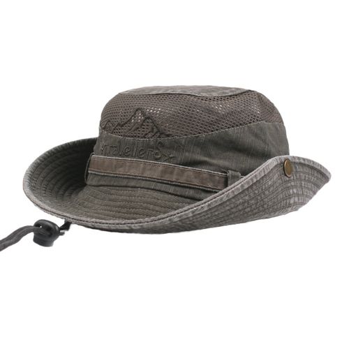 Fashion (Coffee)Mens Cotton Adult Men Cap Summer Mesh Breathable Retro 100%  Cotton Bucket Hat Panamas Jungle Fishing Hats Novelty Dad Beach Cap XXA