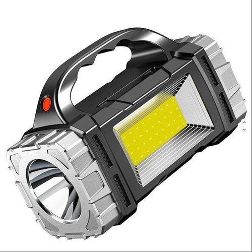 product_image_name-Generic-Solar Portable Searchlight Flashlight LED Waterproof USB Charging COB Side Lamps - 25W Portable Searchlight Flashlight, Camping Lantern With Emergency Powerbank-1