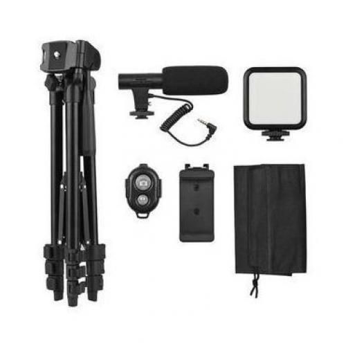 Generic Vlogging Kit Potable Handheld Gimbal Phone Stabilizer With Height Adjustable Tripod - image 4