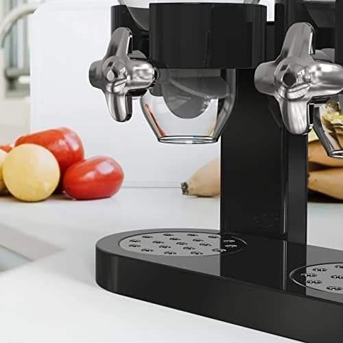product_image_name-Generic-Double Cereal Dispenser With Stand – Dual Dry Food Storage Container With Portion Control Lever – Black-7
