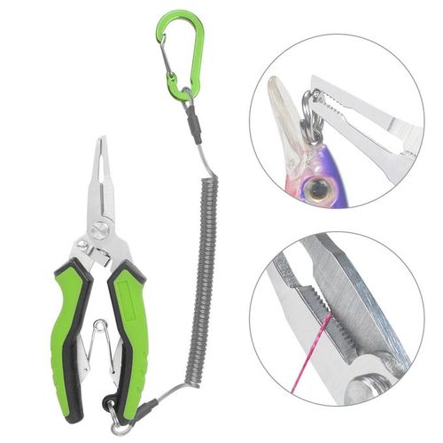 Generic Fishing Pliers Stainless Steel Line Cutter Curved Nose