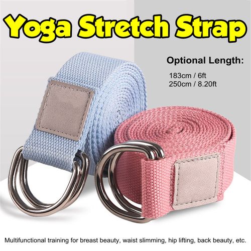 Generic Yoga Stretch Strap D-Ring Belt Fitness Gym Pilates Rope Waist Leg  Stretcher Band Green 183x3.8CM