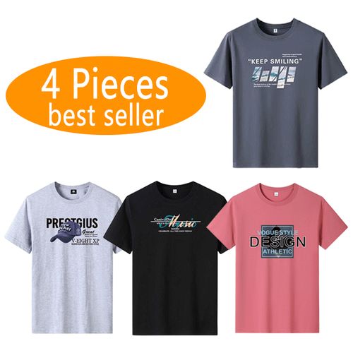 Fashion 4pcs Men's Fashion T-shirt Summer Short Sleeves