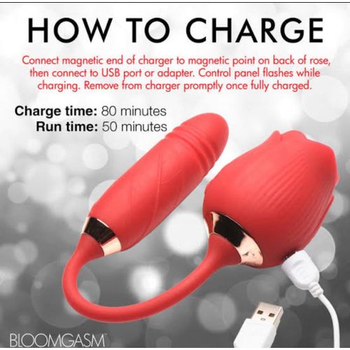 Generic Bloomgasm Romping Rose Suction & Thrusting Vibrator - image 2