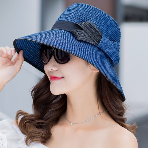 Fashion (Adjust) Straw Visor Hat Women Summer Sun Shade Hats Sunscreen Sun  Protection Foldable Female Seaside Beach Cap Casual Outdoor Caps H253