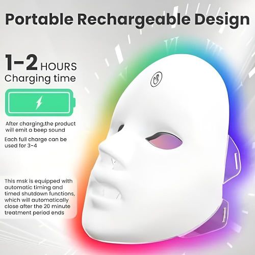 product_image_name-Generic-LED Face Mask for Skin Care, 7-1 Colors Portable Red Light Face Mask, Facial Skin Care Mask for Home & Travel Use-8