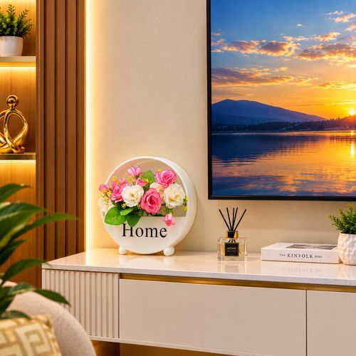 Generic Decorative LED Flower Vase Wall Hanging – Multicolor Battery-Powered Home Decor Light - image 2
