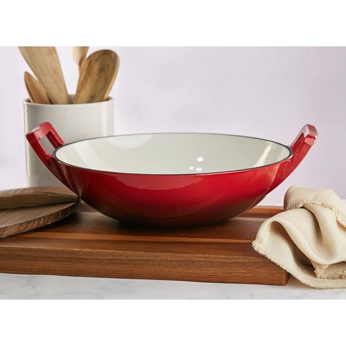 product_image_name-Radiance-36cm Enamelled Wok (LARGE) – WHITE INTERIOR-1