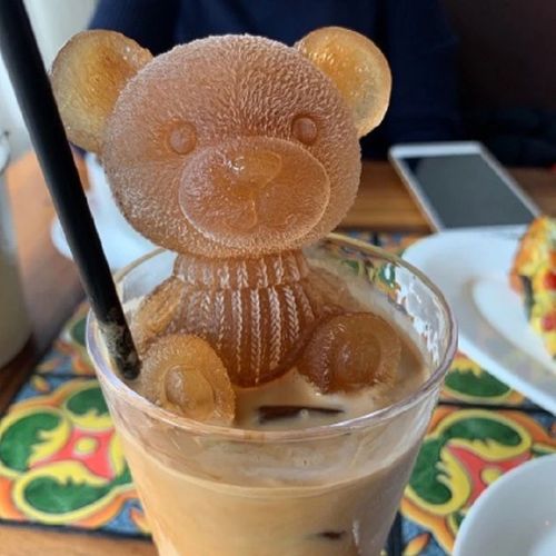 Bear Ice silicone mold creative teddy bear coffee milk tea ice DIY