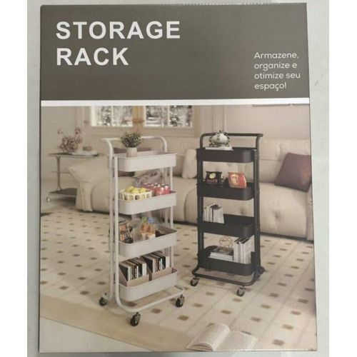 Generic Multipurpose Utility Storage Rack Trolley - 4Tiers