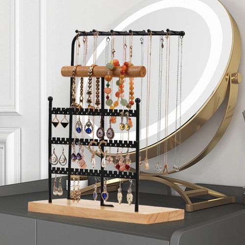 Wooden Earring Display Stand - Portable Wooden Earring Display