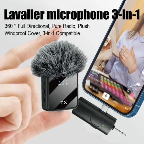 Generic F11 2 Dual Wireless Lapel Microphones Lavalier Mic TYPE-C Android Phones IPhone + IOS Adapter - image 3