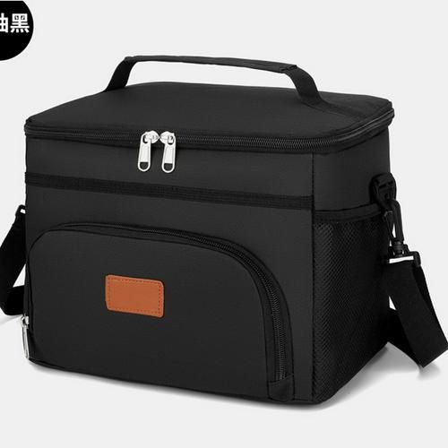 Generic Large Insulated Lunch Bag – Portable Cooler Tote with Shoulder Strap -Black