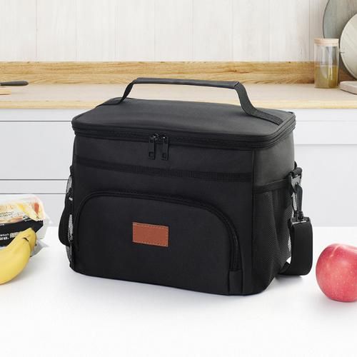 Generic Large Insulated Lunch Bag – Portable Cooler Tote with Shoulder Strap -Black - image 5