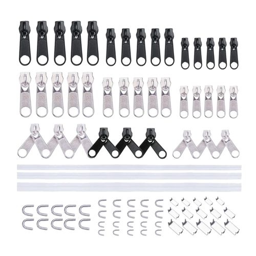 Generic 87 Pieces Universal Zipper Repair Kit Zipper Heads Fix A White  Zipper