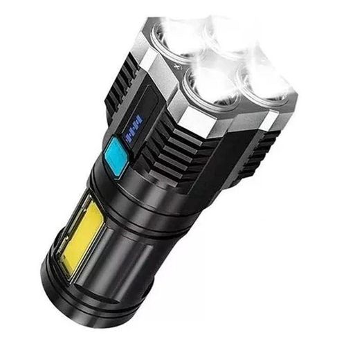 product_image_name-Generic-Ultra Bright Powerful Flashlight, LEDs Torchlight Searchlight, USB Rechargeable COB Floodlight, Flashlight Super Bright With COB Work Light, 4 Lighting Modes With USB Charging Cord, Battery Indicator Torchlight.-4