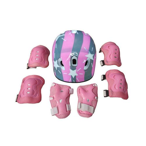 7Pcs Kids Helmet Knee Protective Gear Set Bicycle Knee Elbow Wrist Pad  Helmet Skating Safety Guard