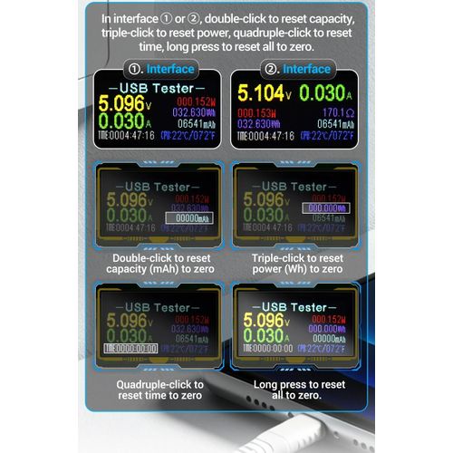 Aneng USB Tester Multi-function Digital Display 4-30V Voltage Fast Charging Detector P01 Voltmeter Ammeter Charger Capacity Test - image 6