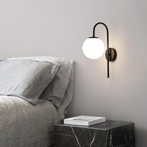 Generic Modern Nordic Frosted Glass Globe Wall Sconce