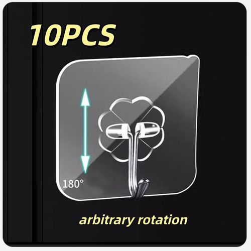 product_image_name-Generic-10PCS Strong Traceless Hooks Self-adhesive Hooks Detachable waterproof hook-1