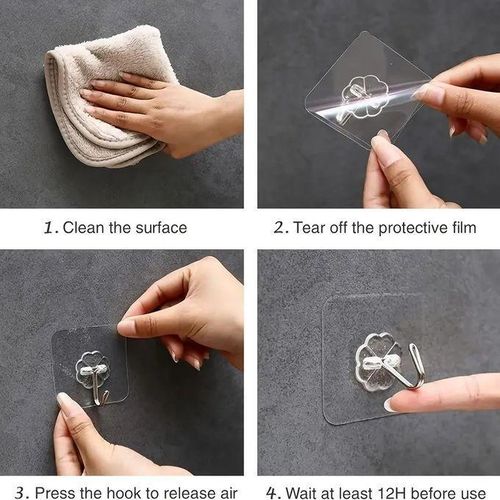 product_image_name-Generic-10PCS Strong Traceless Hooks Self-adhesive Hooks Detachable waterproof hook-6