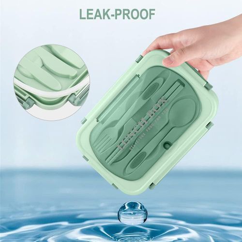 product_image_name-Generic-Adult Lunch Box with Bag, Lunch Containers for Adults, BPA Free, 3 Compartment Lunch Box Microwave safe, Lunch Bag with Containers Included, Green-4