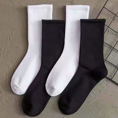 Fashion Mid Tube Black And White Grey Boat Socks-98/10 Pairs