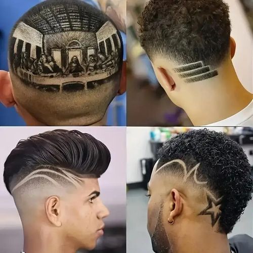 product_image_name-Generic-T-Shaped Beard Trimmer – USB Rechargeable – 4 Guide Combs & Lubricating Oil – Home Use Grooming Kit for Men-5