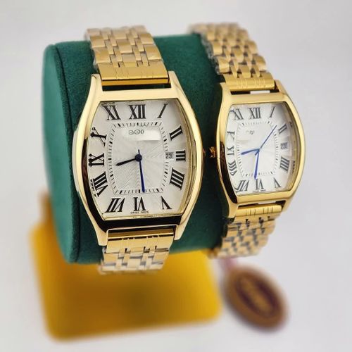 product_image_name-POEDAGAR-Extra Premium & Very Rugged Non Fading Couple's Gold Wristwatch Set-1