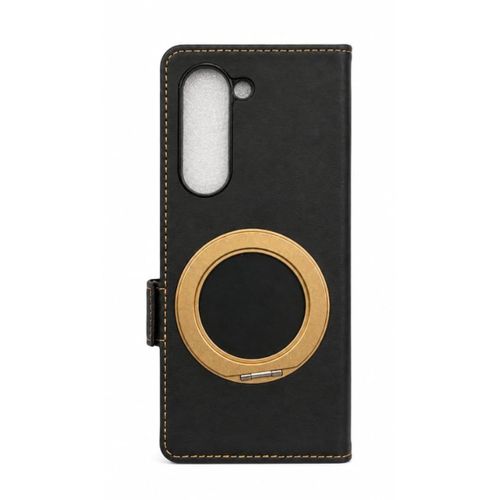 Generic Leather flip case with screen protector for Samsung Galaxy z fold 5 - black - image 2