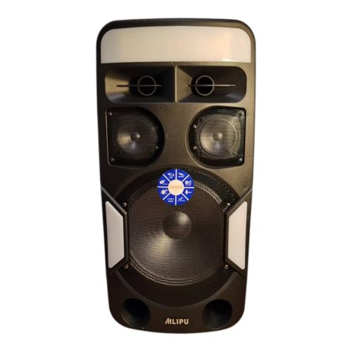 product_image_name-AILIPU-Multi media functions double 10 inches rechargeable portable speaker with 1 wire microphone, remote control and led display light-2