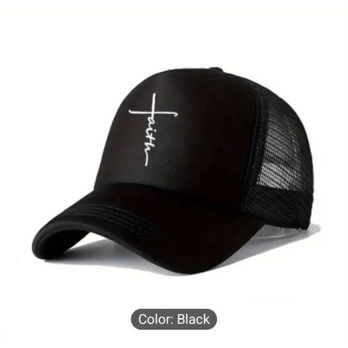 product_image_name-Fashion- Fancy Design Breathable Face Cap: Black -1