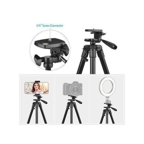 Generic Portable Tripod Stand 1.35m Height With Phone Clamp Remote - image 4