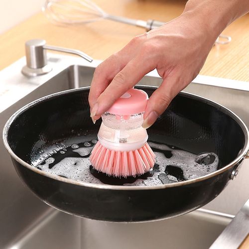 3PCS Soap Dispensing Dish Brush with Holder, Kitchen Dish Wand