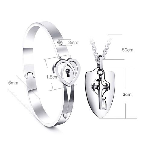 Uloveido His and Hers Lock and Key Matching Bracelets Set