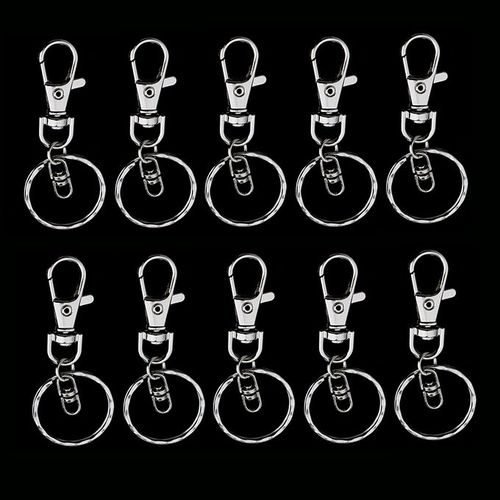 Generic 10 Silver Lobster Clasp Keychain Alloy Snap Hook Key Chain Ring