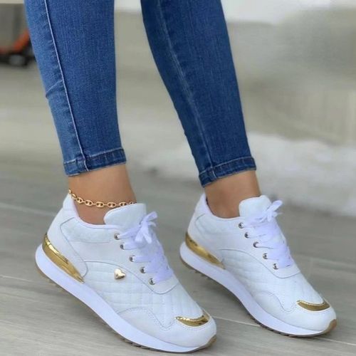 Generic Women Sneakers Mesh Patchwork Lace Up Ladies Flats Outdoor