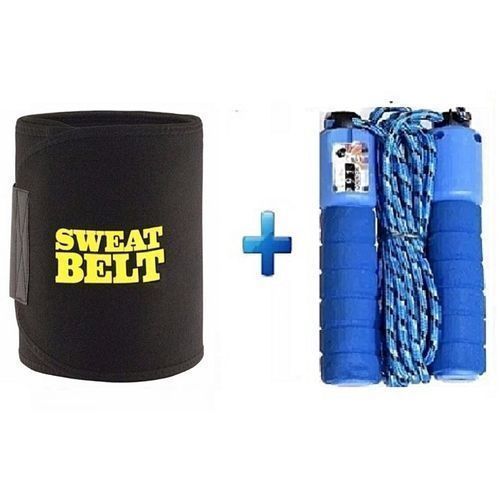 Sweat Belt Waist/Tummy Trimmer Plus Counting Skipping Rope