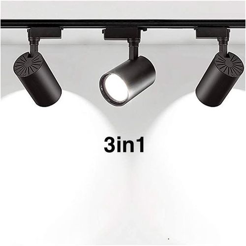Generic Complete COB LED Track Light Set - Energy Saving Ceiling Spot Light - black