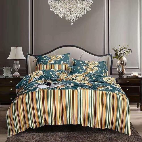 Generic LUXURY COTTON FLORAL BEDSHEET SET with 4 pillowcases (Bedding  Set)