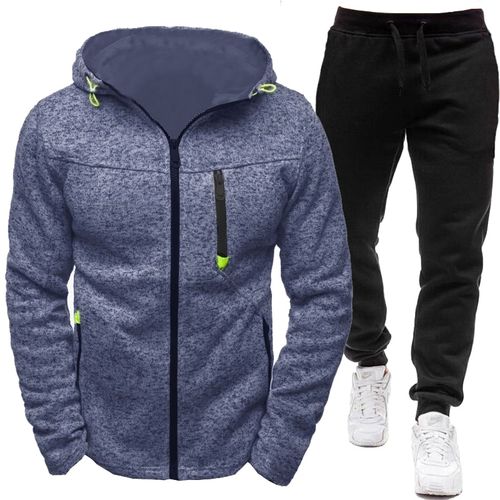 Blue Suit Trouser, Winter Casual Fashion Wear With Blue Hoody