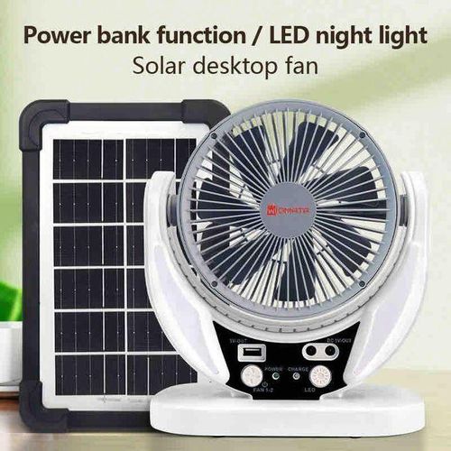 Generic 3 in 1 Rechargeable Table Fan+Solar Panel+LED Bulbs