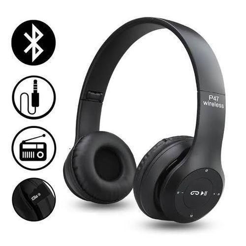 Generic P47 5.0 Super Wireless Bluetooth Stereo Foldable Headphone-black